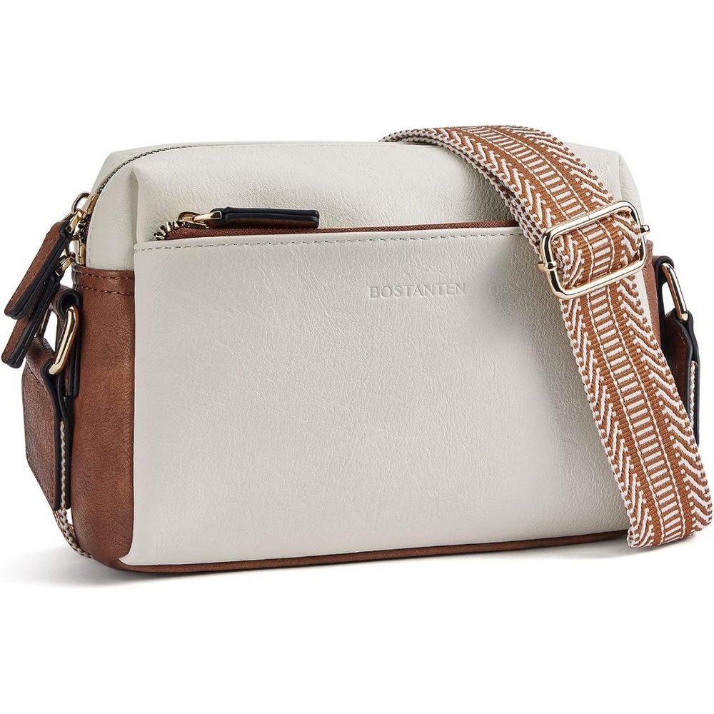 Women's Leather lining Small Crossbody bag and Zipper Closure